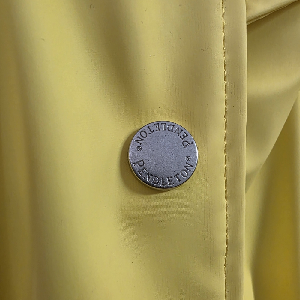 Pendleton Yellow Hooded Raincoat with Striped Lining - Picture 5 of 10